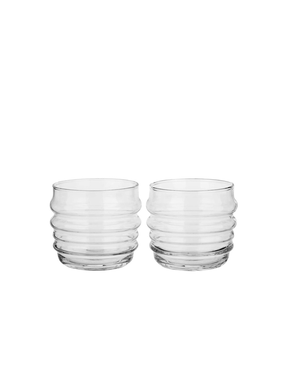 Set‎ of 2 Marimekko Sukat Makkaralla Clear Cups Drinking Glasses